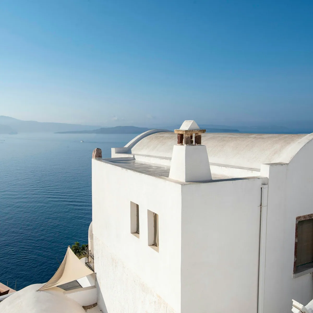 White painted building near sea, Greece