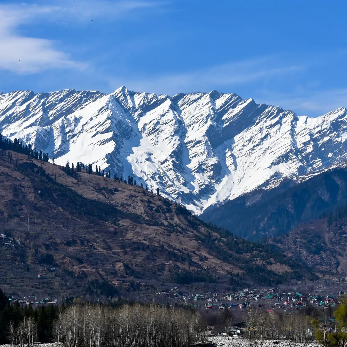 Snow covered mountain during daytime, Manali