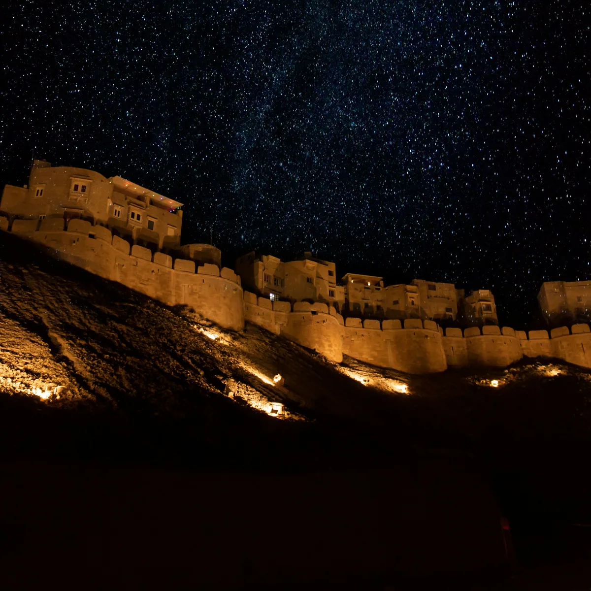 Jaisalmer fort under the stars, Rajasthan