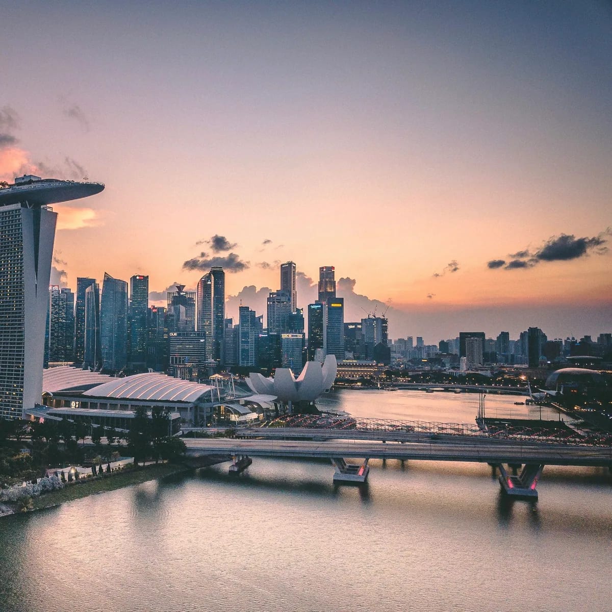 A large body of water with a city in the background, Singapore