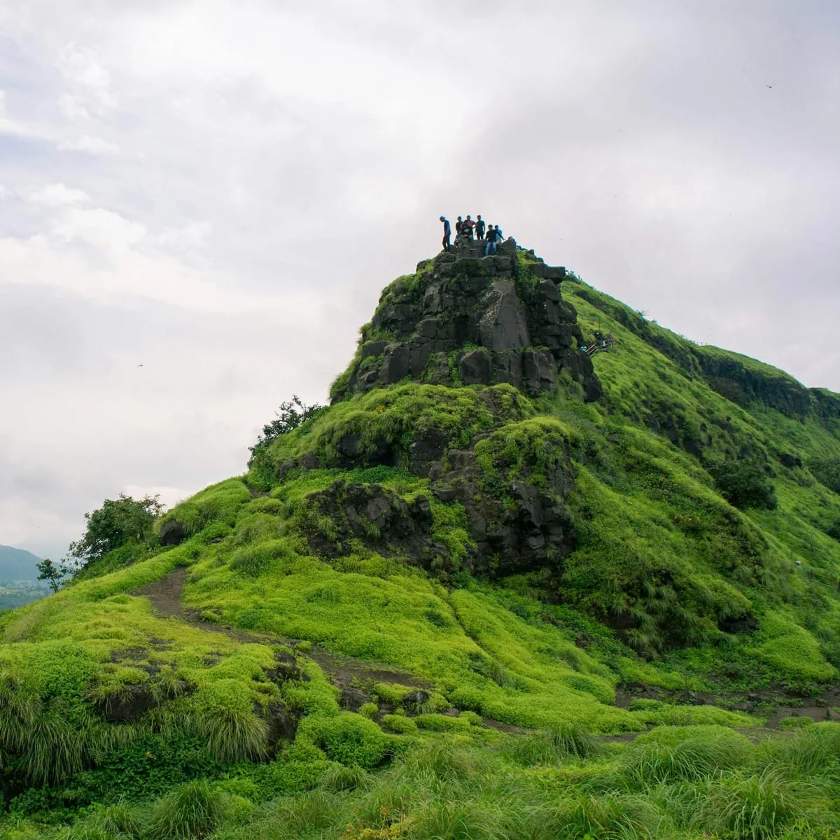 A group of people on a mountain, Lonavala